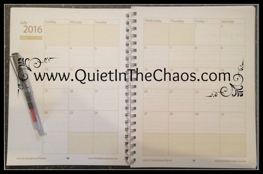 Monthly Spread TOS Planner