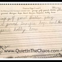 memoria press- completed cursive page